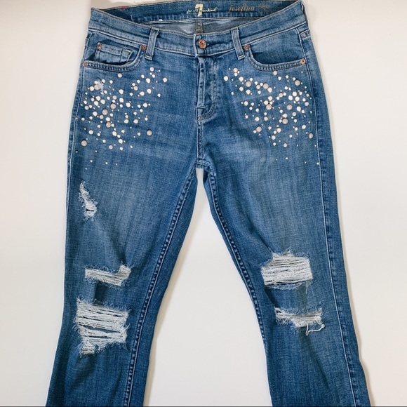 7 for all mankind embellished jeans - Picture 6 of 7